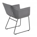 Armlehn-Stuhl, 2 er Set, aus Samt von Tom Tailor, Gestell schwarzer Stahl, 56 x 61 x 82 cm, Sitz gepolstert in basalt