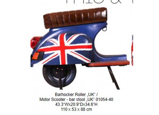 Barhocker Roller „UK“, 110 x 53 x 88 cm