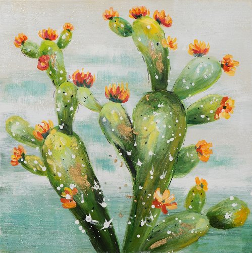 Bild "Kaktus mit roten Blüten"