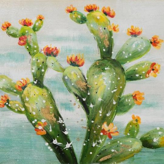 Bild "Kaktus mit roten Blüten"