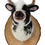 Kleiderhaken Kuh mit Perlenkette