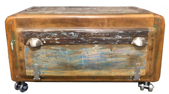 Schuhschrank, lackiertes Altholz, bunt, 85 x 40 x 45 cm