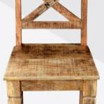 Stuhl, 2er-Set, lackiertes Mangoholz mit starken Gebrauchsspuren, mit antischwarzen Beschlägen, Brettsitz, 45 x 45 x 100 cm